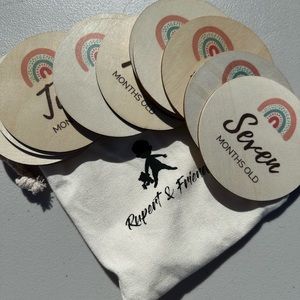 Newborn Baby Milestone Discs - Wooden Month Circles - Photo prop signs - Rainbow